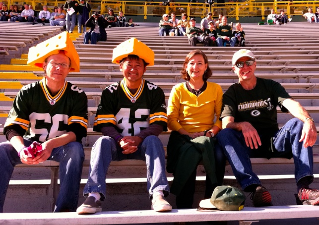 Tom, myself, Jackie and Randy @ Broncos game (Lambeau 10-02-2011).jpg